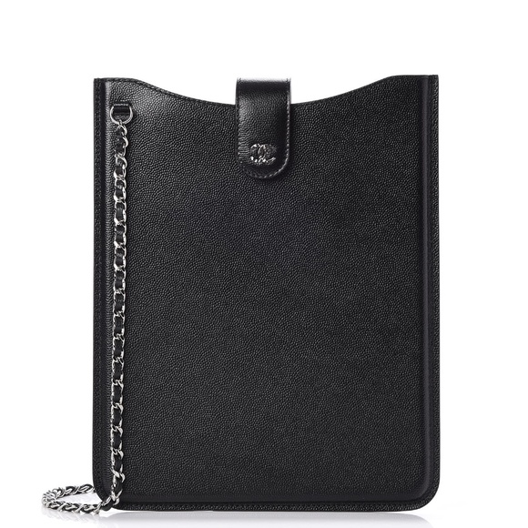 CHANEL Handbags - Chanel Caviar iPad/ Tablet Case Bag Crossbody Chain CC